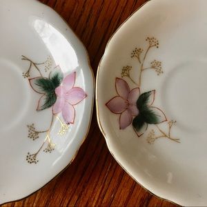 OHASHI CHINA HAND PAINTED JAPAN Saucers Gold Trim